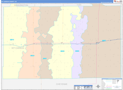 Kit Carson County, CO Wall Map Color Cast Style 2024
